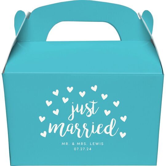 Confetti Hearts Just Married Gable Favor Boxes